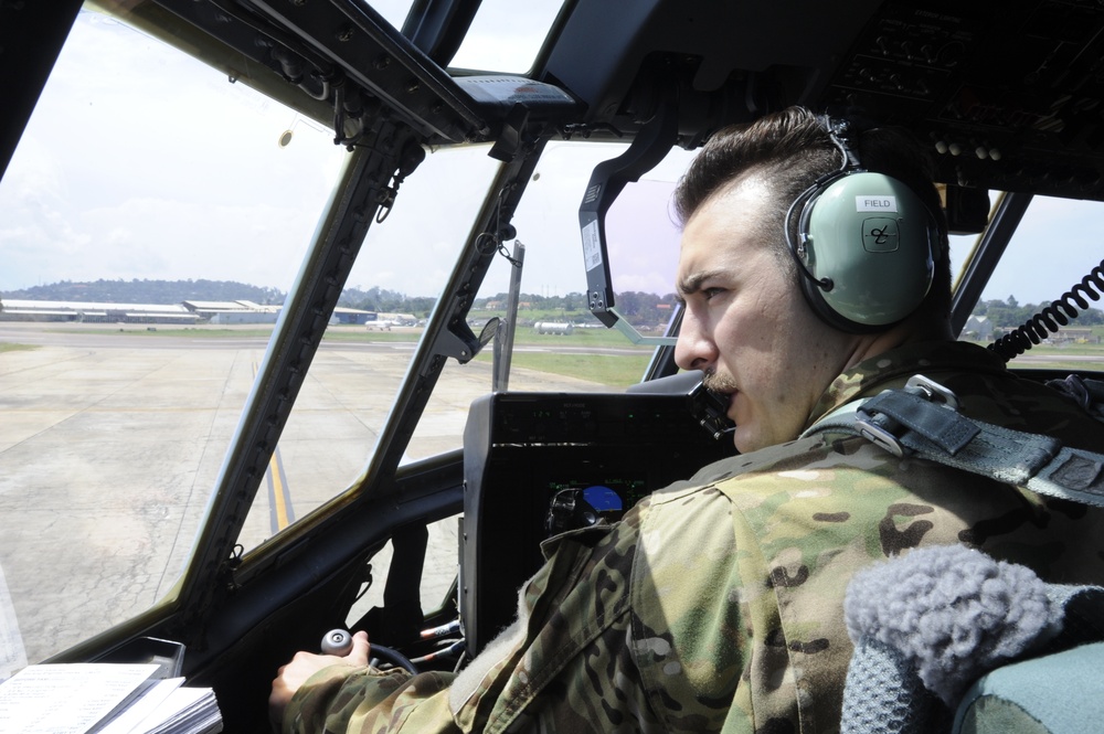 C-130J Super Hercules taxis for takeoff