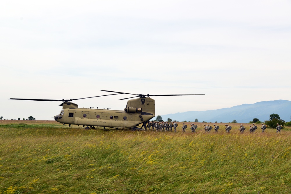 173rd Airborne Brigade jump training on Juliet Drop Zone, Pordenone, Italy