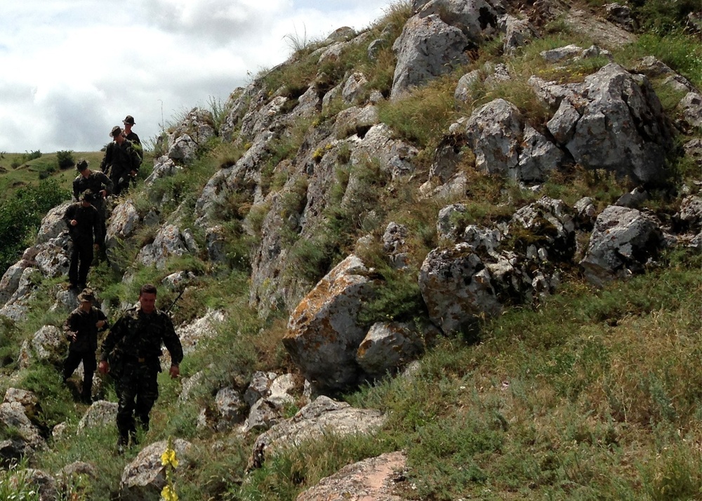 Marines and sailors of BSRF conduct an amphibious exercise with Romanian 307th Naval Infantry Battalion