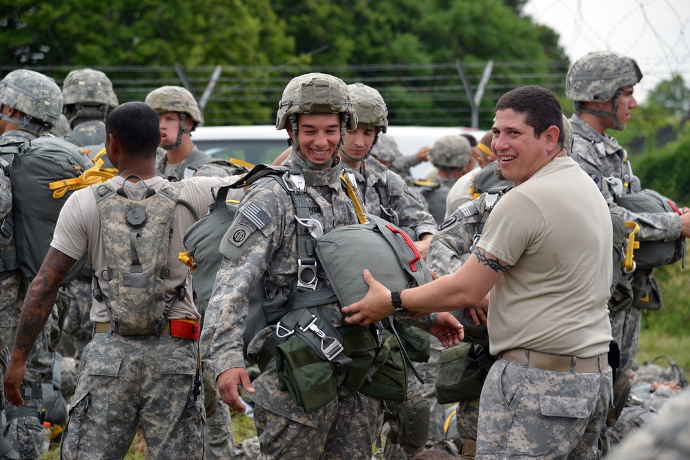 173rd Airborne Brigade Jump training on Juliet Drop Zone , Pordenone, Italy.