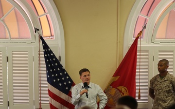 MCRD San Diego receives words of wisdom from an American hero - Cpl. Kyle Carpenter