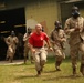 Marine recruits get gassed inside chamber during chemical defense training on Parris Island