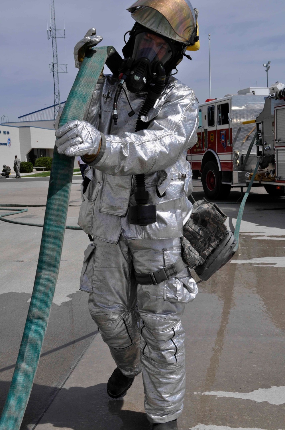 NVANG firefighter responds to simulated contamination