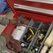 Crew chief inspects flight line tool box