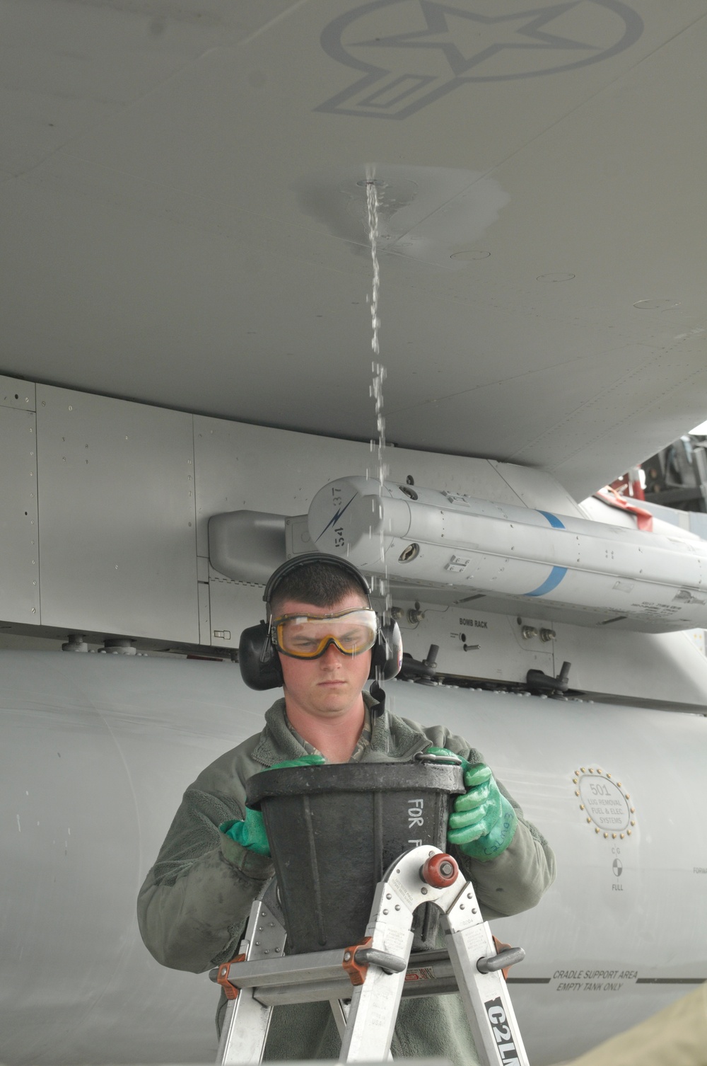 Airman drains F-15C surge boxes