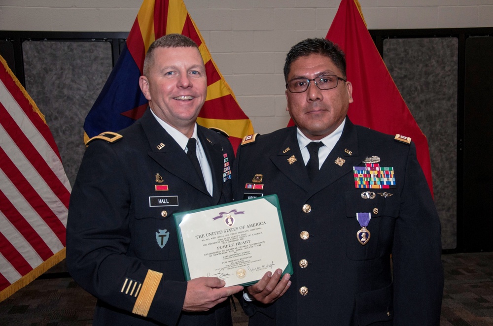 Soldier awarded 3 Purple Hearts
