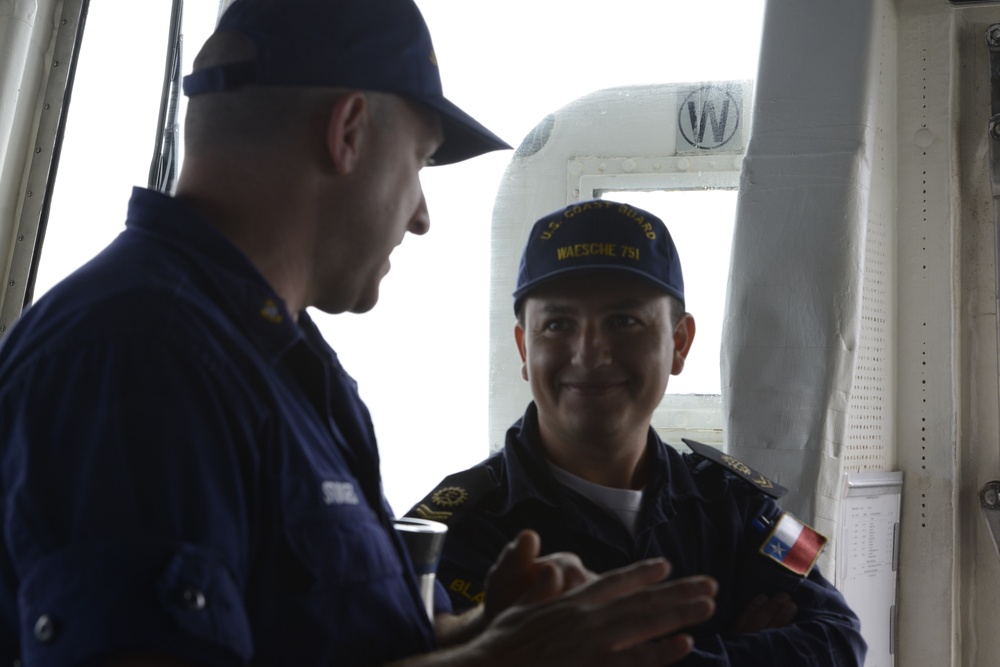 Coast Guard Cutter Waesche; group sail to Hawaii for RIMPAC