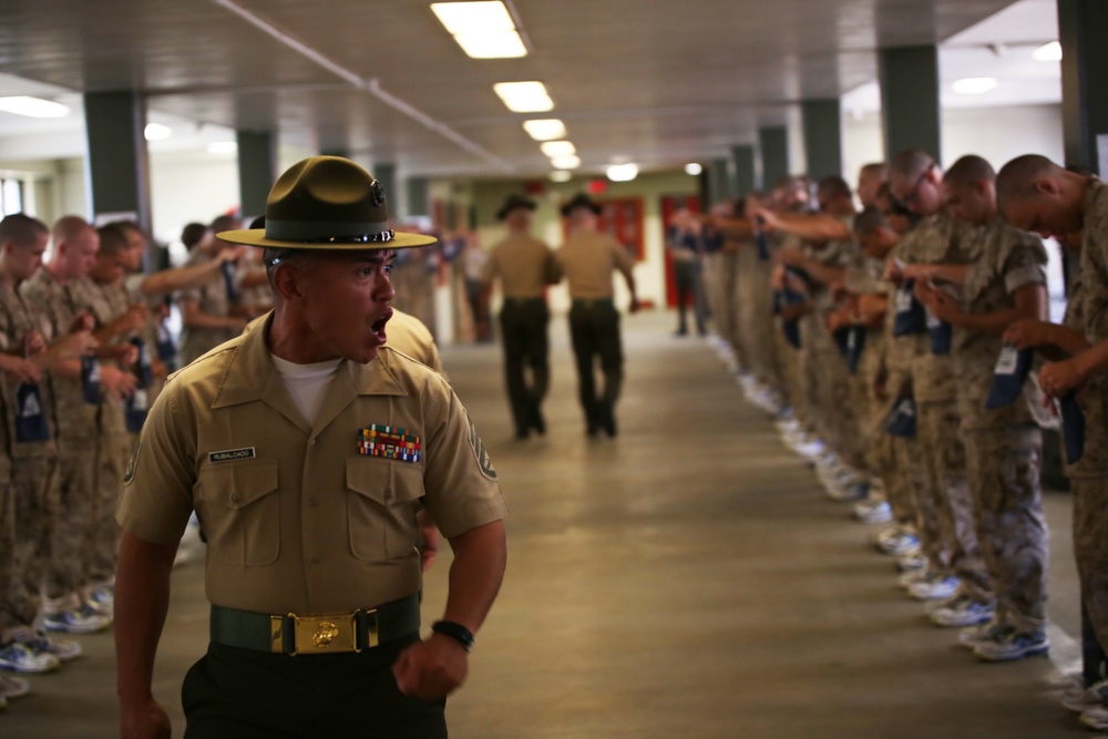 DVIDS Images Recruits meet Parris Island drill instructors who will
