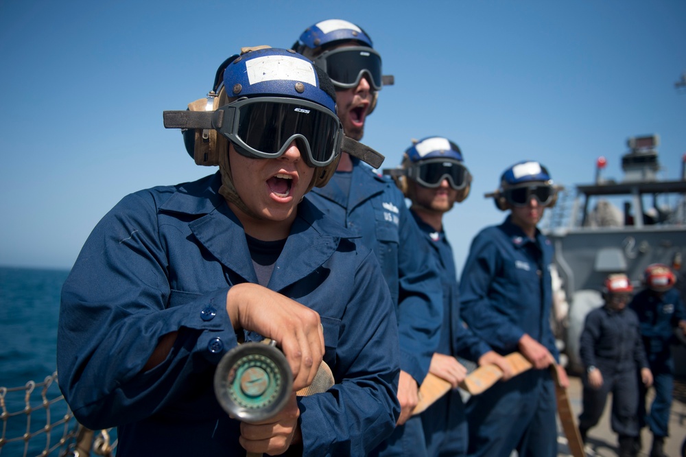 USS Arleigh Burke crash and salvage drill