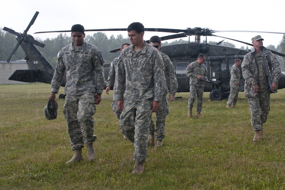 12th CAB arrives in Lithuania with UH-60 Black Hawk helicopters to take part in Saber Strike 2014