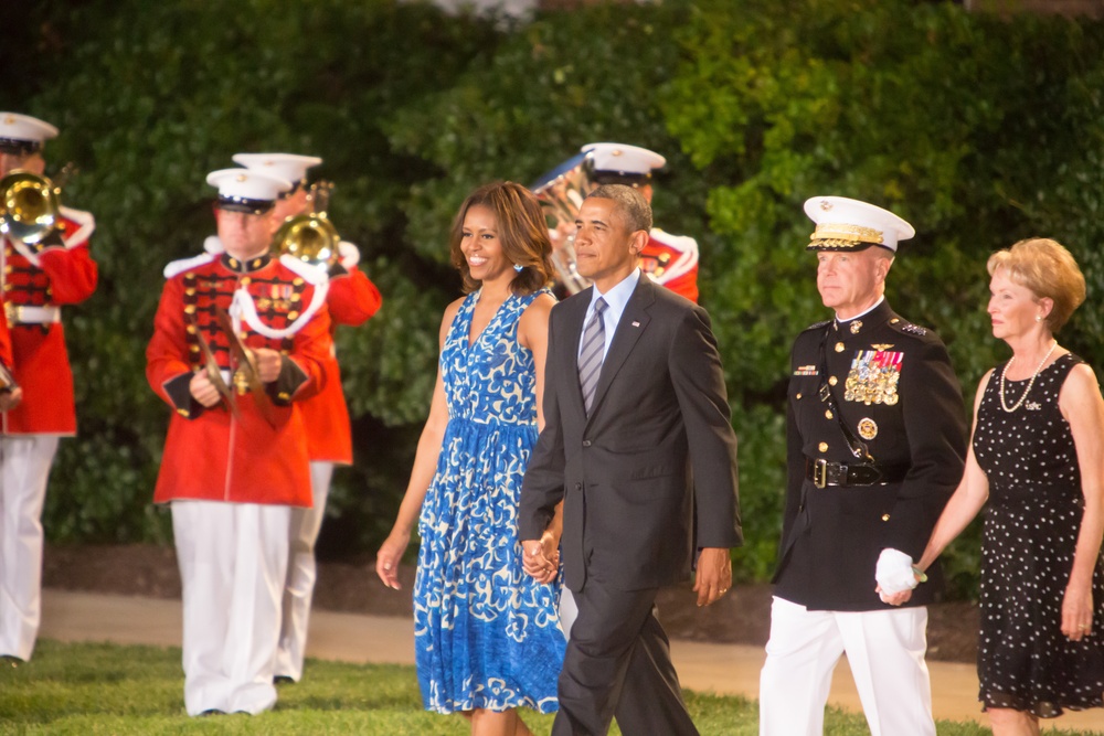 President Obama attends tonight's Evening Parade