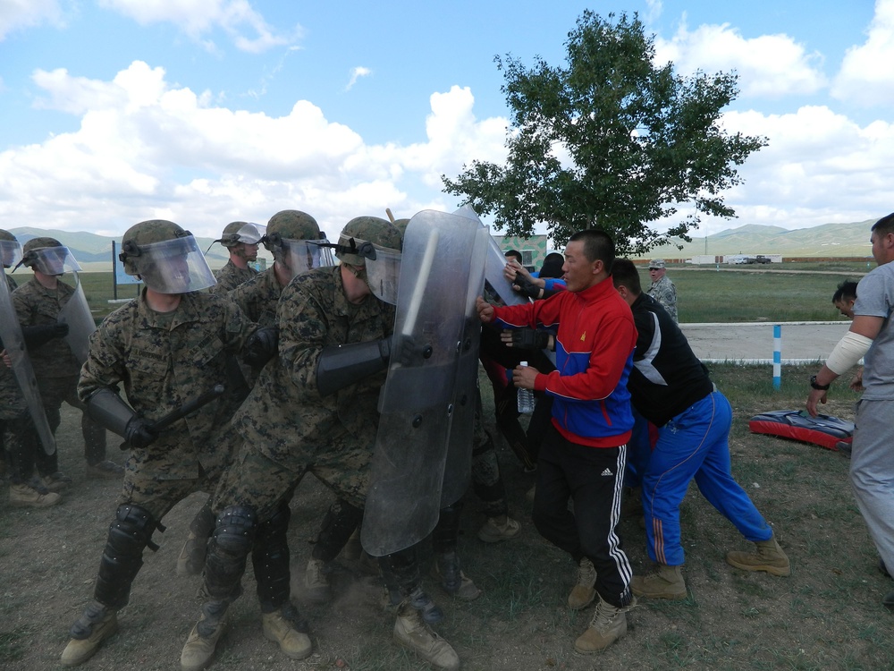 What a riot! Marines practice controlling crowds