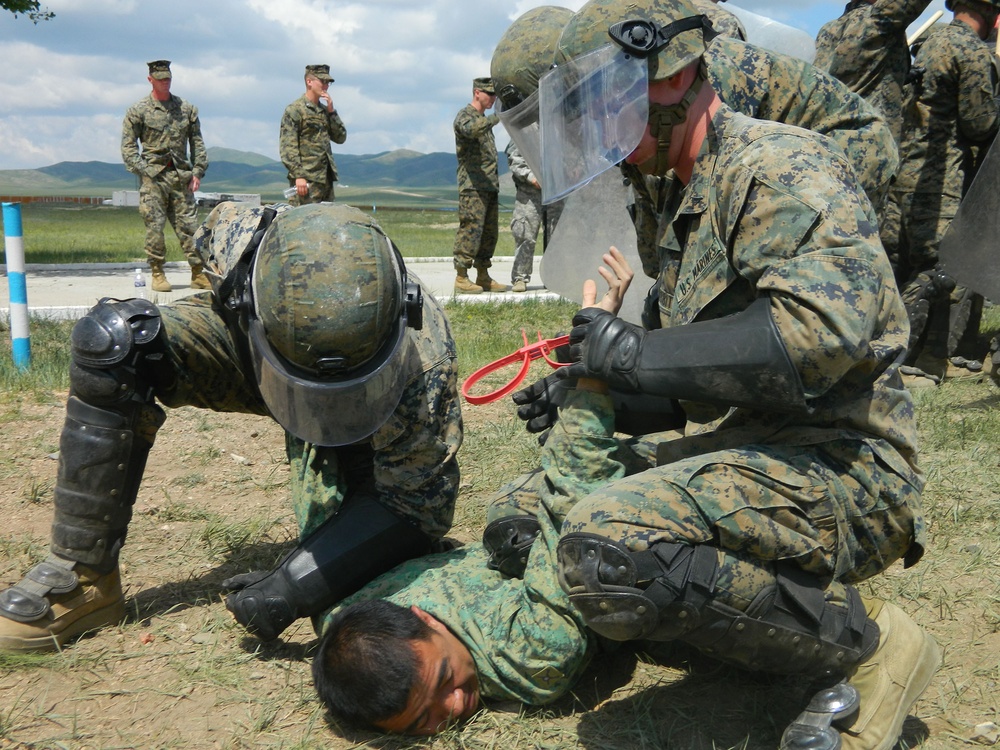 What a riot! Marines practice controlling crowds