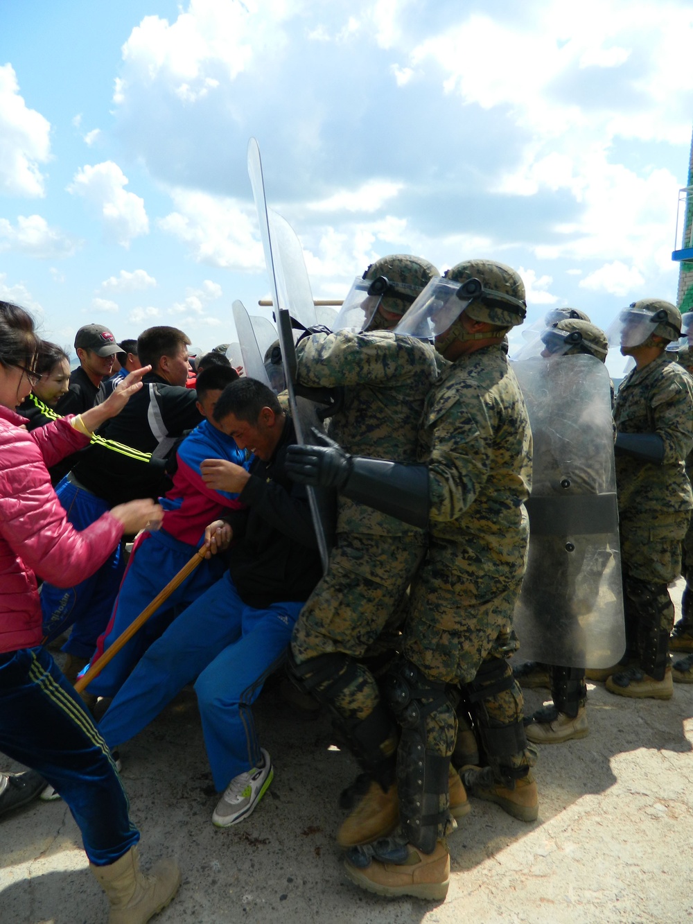 What a riot! Marines practice controlling crowds