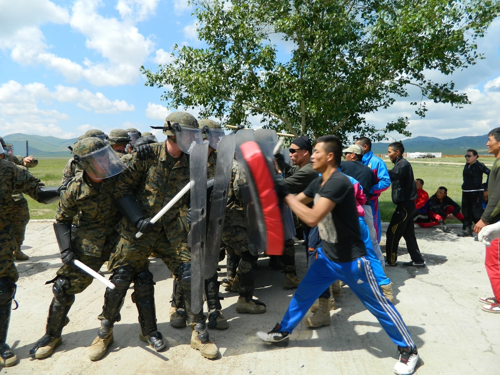 What a riot! Marines practice controlling crowds