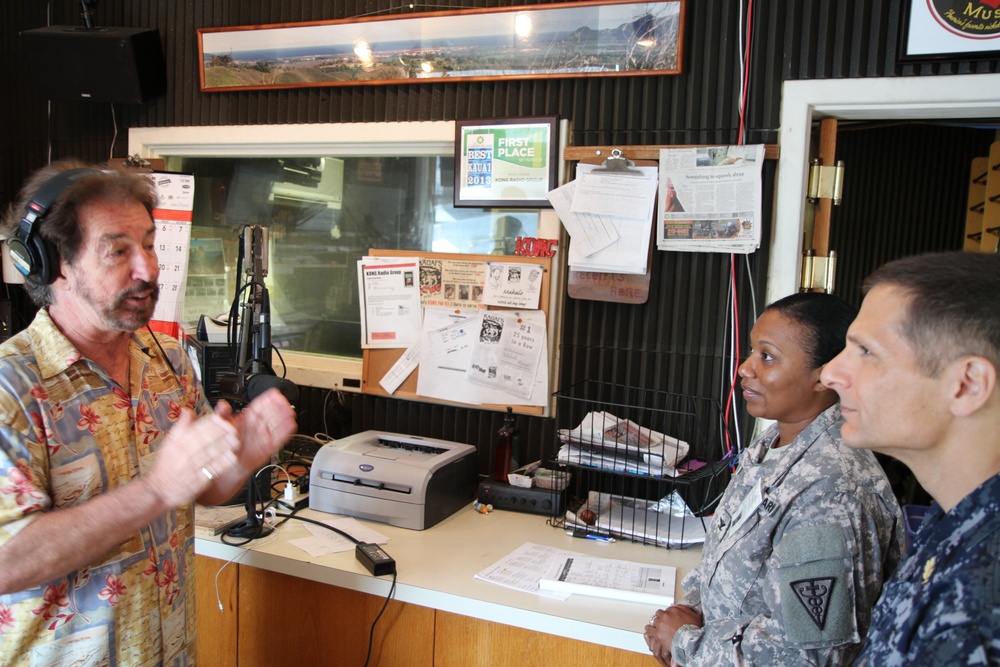 Joint services give radio public service announcement for Tropic Care 2014