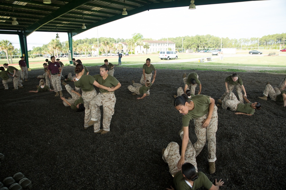 Marine recruits train in martial arts on Parris Island