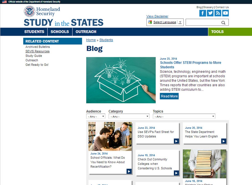 DHS launches enhanced Study in the States website