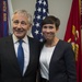 Secretary of Defense Chuck Hagel stands for photo with Norwegian Minister of Defense Ine Marie Eriksen Søreide