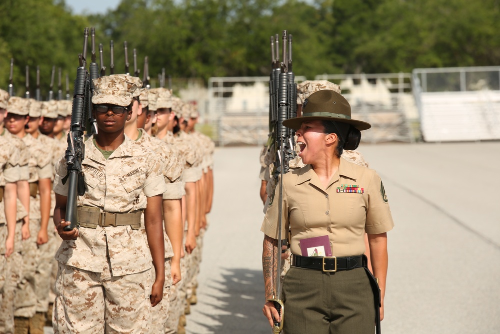 Photo Gallery: Marine recruits display discipline, cohesion during final drill evaluation on Parris Island