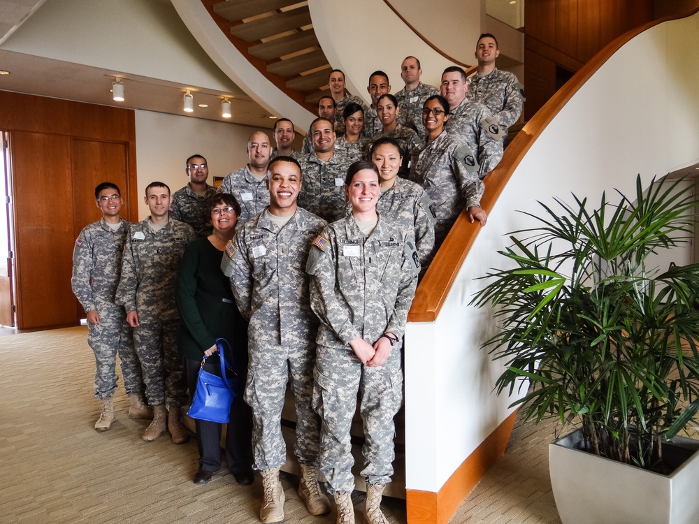 Finance Soldiers train at the Federal Reserve Bank of Boston