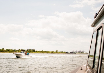 US Coast Guard performs routine safety boarding during interagency Operation.