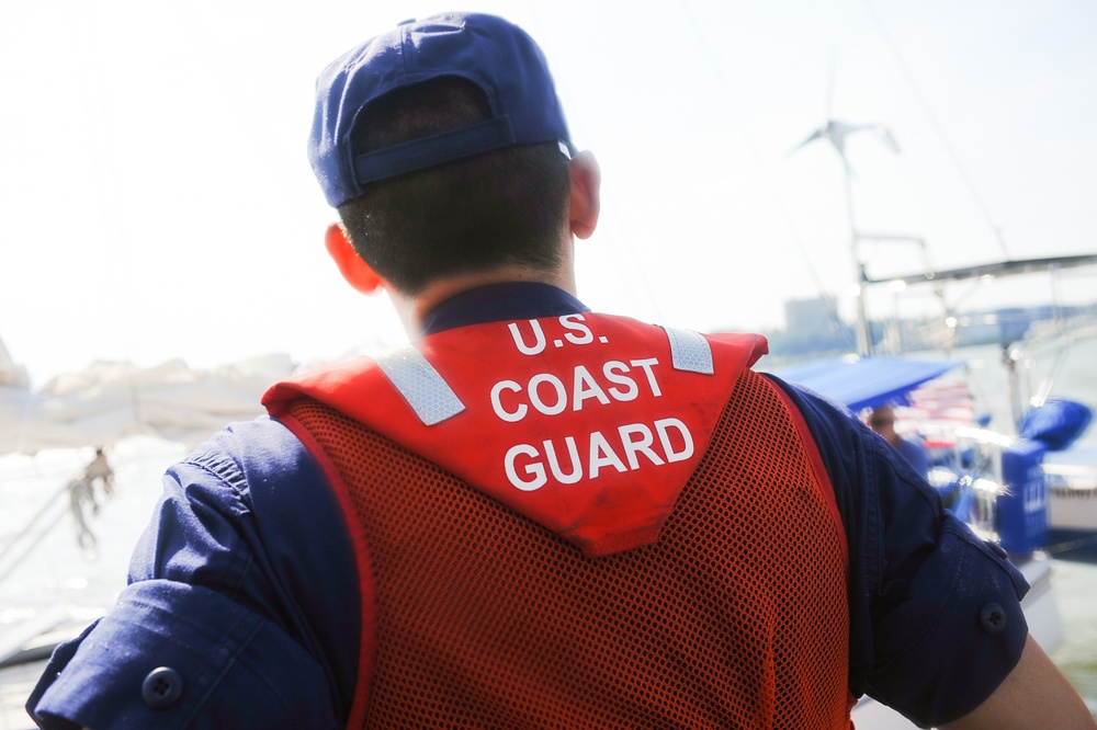 US Coast Guard performs routine safety boarding during interagency Operation.