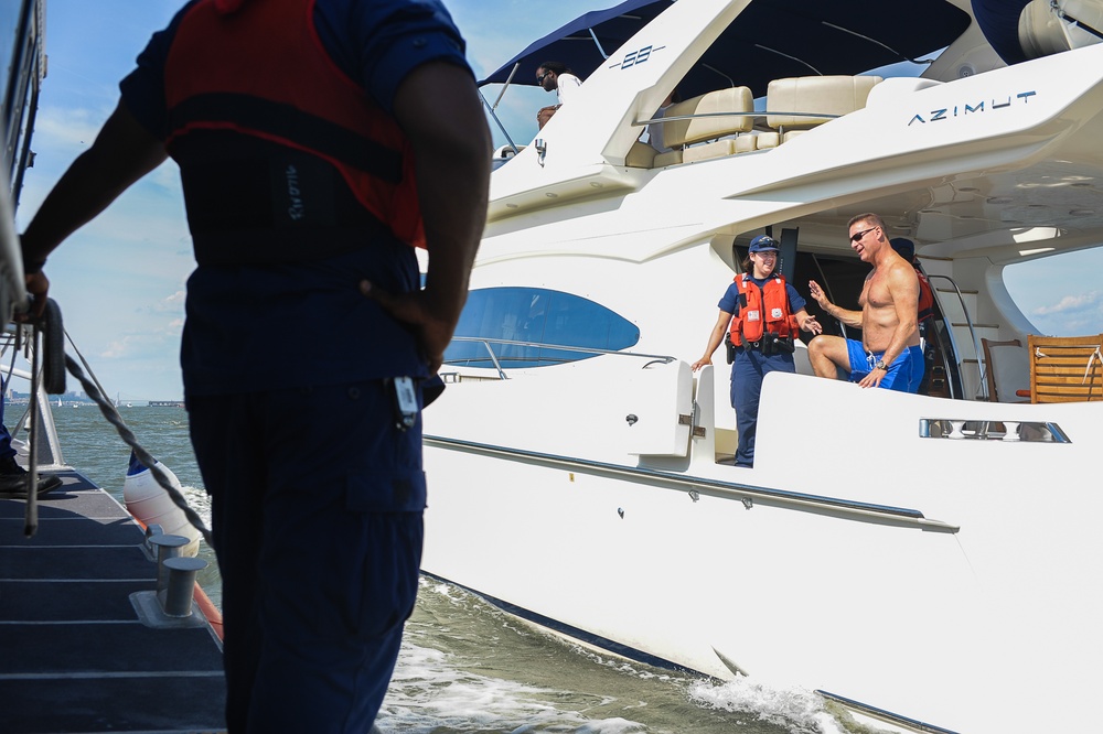 US Coast Guard performs routine safety boarding‚Äôs during interagency Operation.