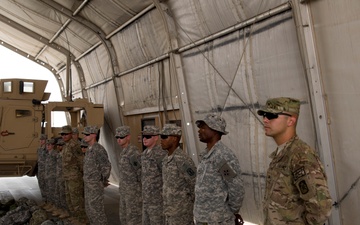 Army Central Command Soldier of the Year board in Camp Buehring
