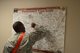 Foxtrot Company, 232nd Medical Battalion implements Performance Triad goals board