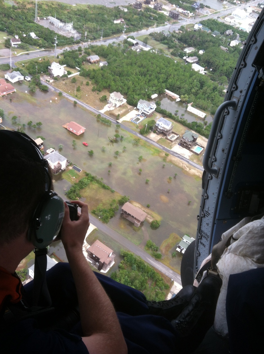 Coast Guard assesses Hurricane Arthur flood damage on Outer Banks, NC