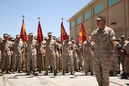 1st Marine Division CG presents Purple Heart Medal to Combat Center Marine