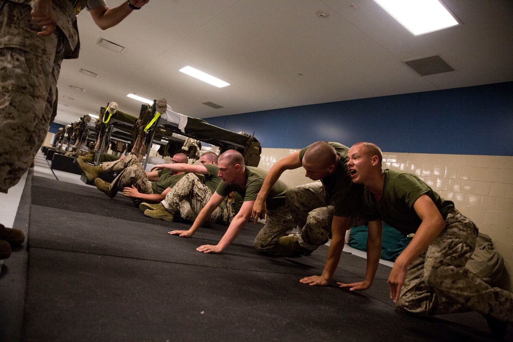 Photo Gallery: Marine recruits begin training before the sun rises on Parris Island