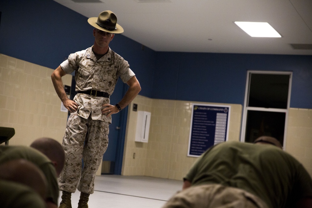 Photo Gallery: Marine recruits begin training before the sun rises on Parris Island