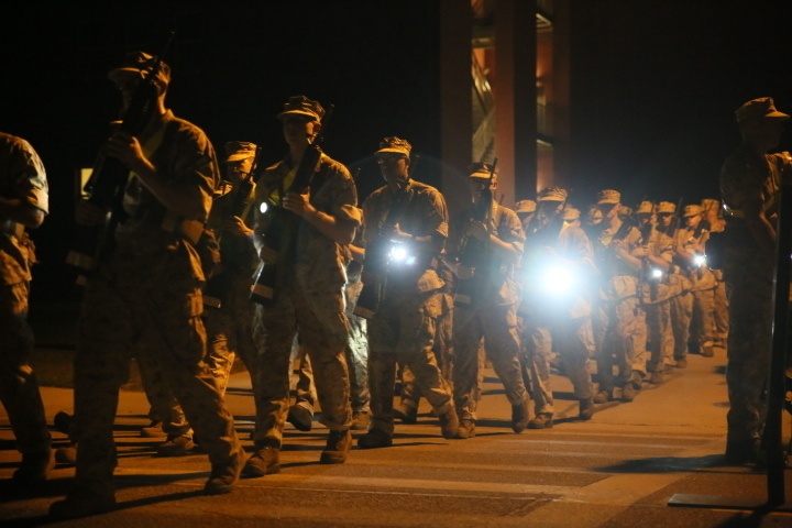 Photo Gallery: Marine recruits begin training before the sun rises on Parris Island