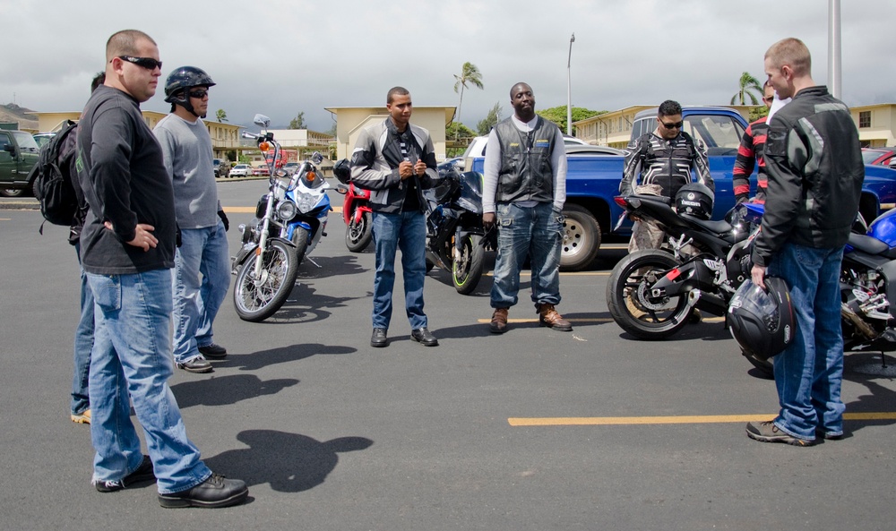 Formation riders observe safety