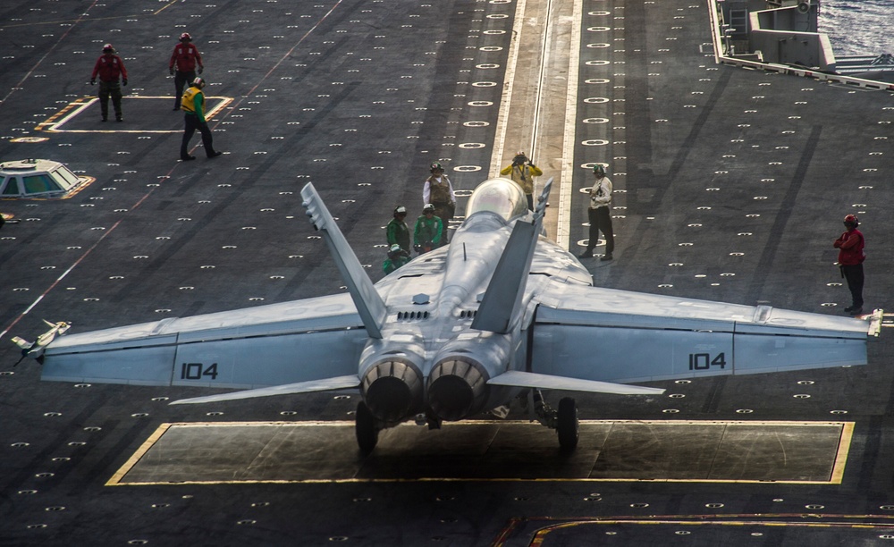 F/A-18F Super Hornet prepares to launch