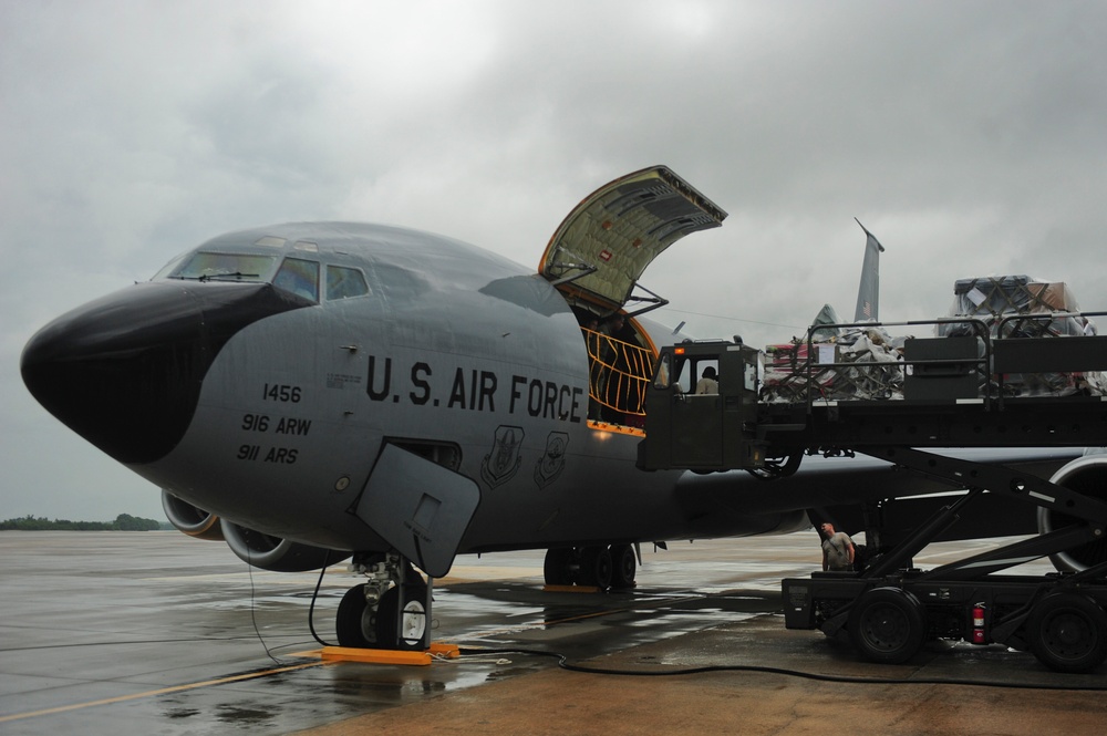 On the fly: Aircraft depart SJAFB ahead of Hurricane Arthur