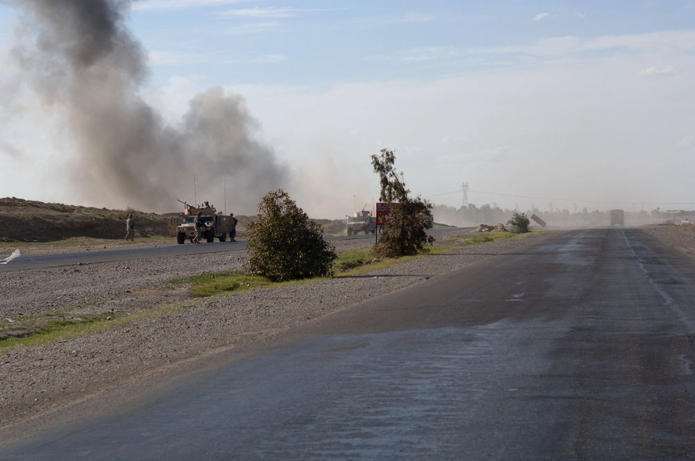 On patrol in Bayji, Iraq