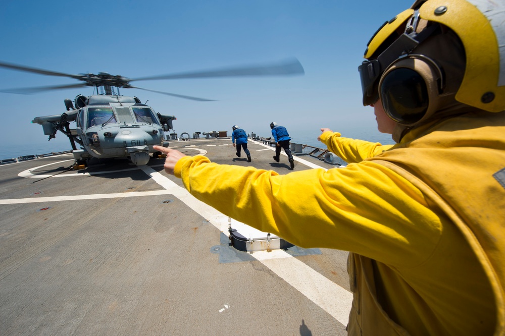 USS Arleigh Burke flightdeck operations