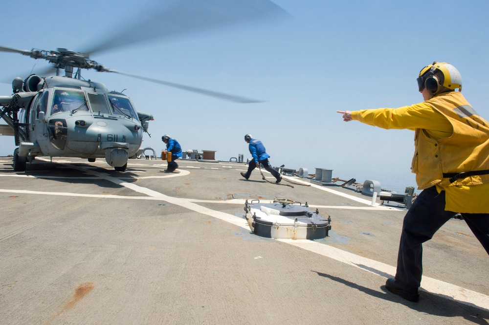 USS Arleigh Burke flightdeck operations