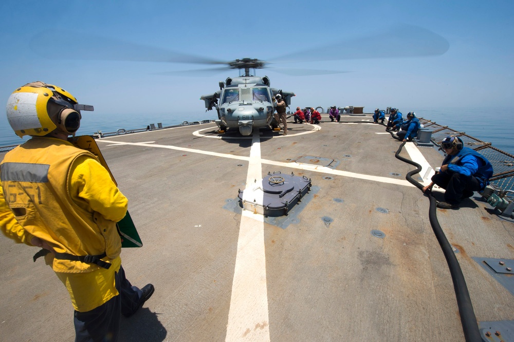 USS Arleigh Burke flightdeck operations