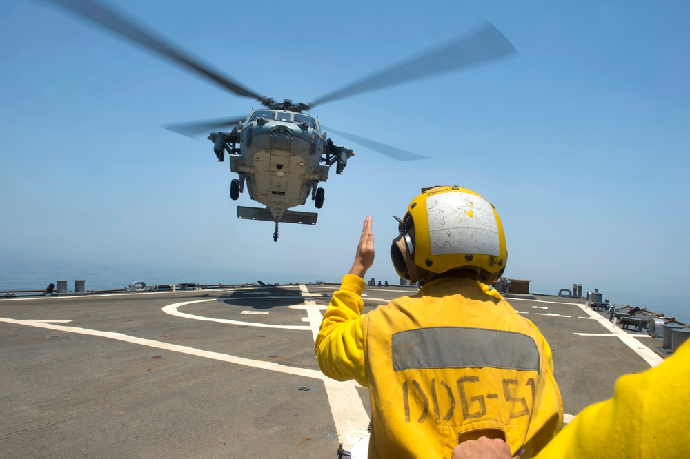 USS Arleigh Burke flightdeck operations