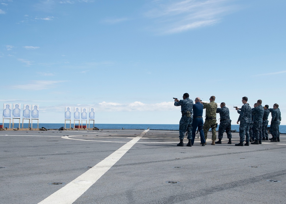 Sailors conduct M9 qualification on USS Mount Whitney