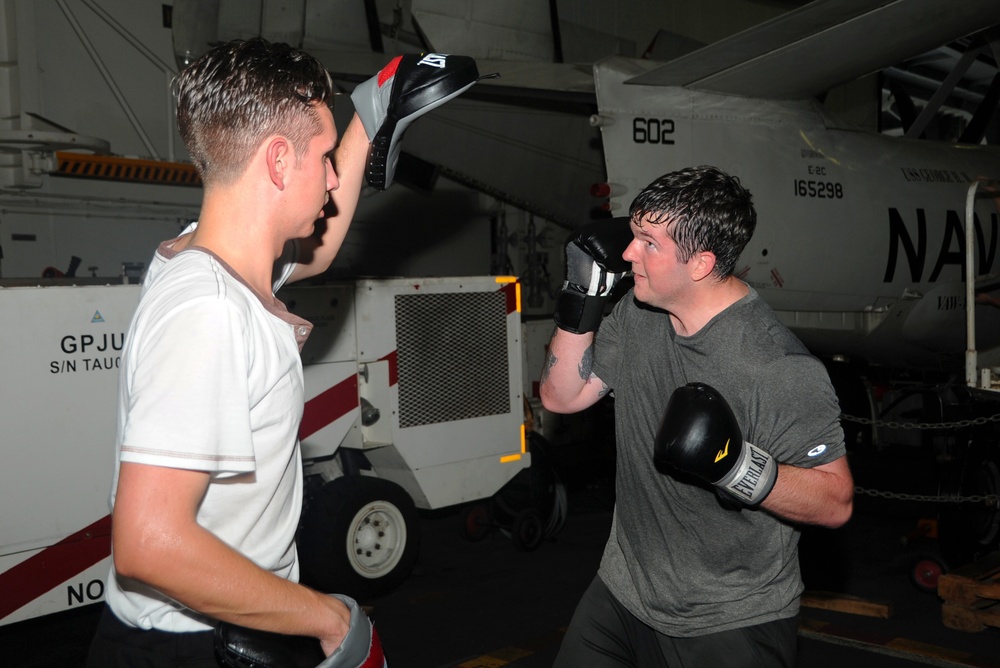 kickboxing aboard USS George H.W. Bush