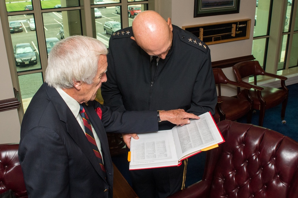 WWII veteran Sgt. Don Carter meets with US Army Chief of Staff Gen. Ray Odierno