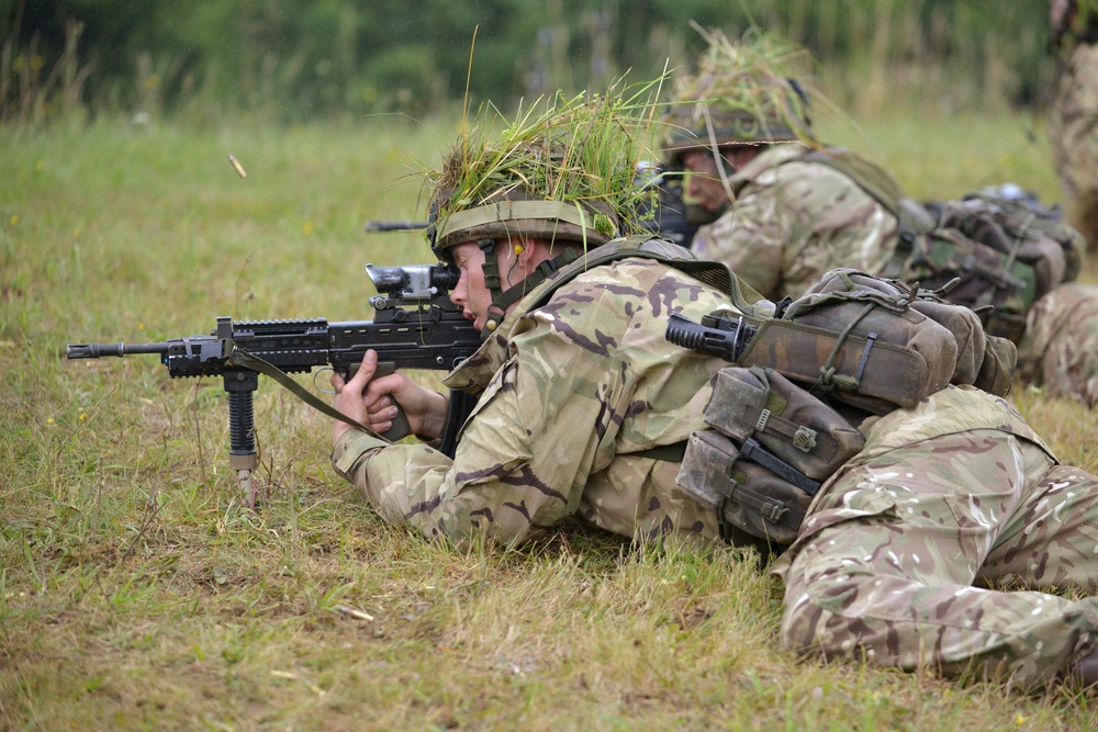 British Army Royal Military Academy Sandhurst  trains on 7th Army Joint Multinational Training Command’s Grafenwoehr Training Area, Germany