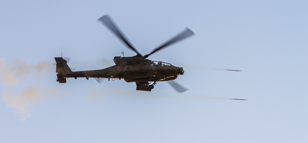 Apache and Sea Hawk joint fire exercise