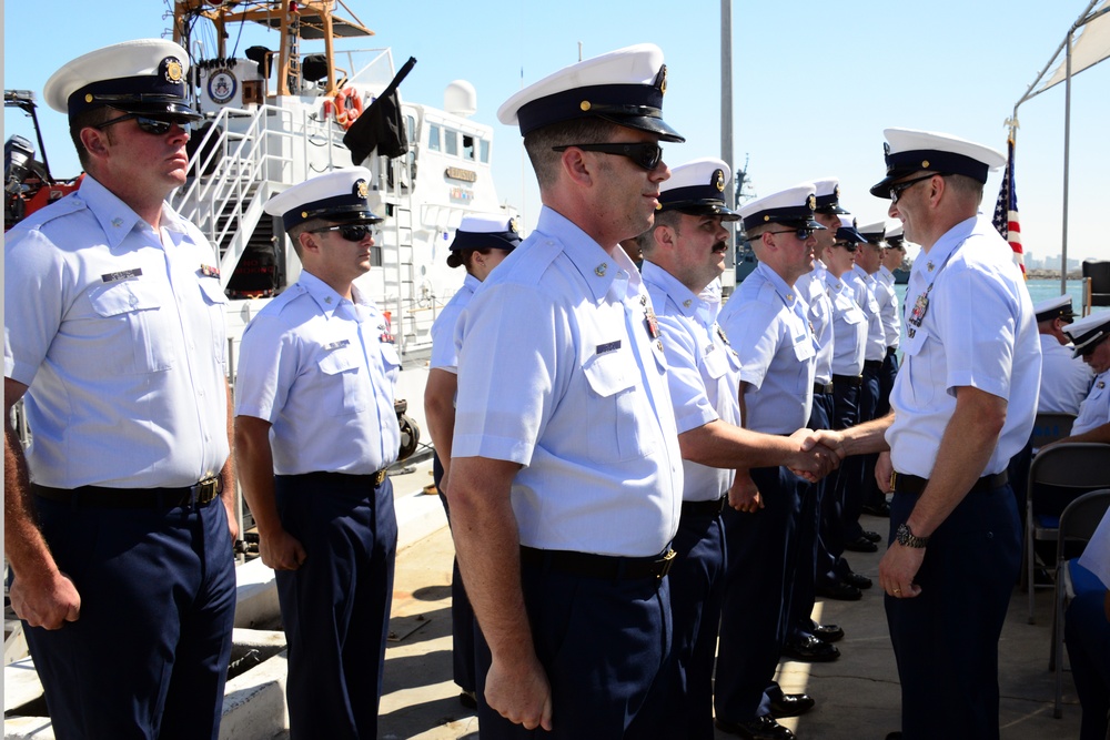 Coast Guard cutters exchange commanding officers