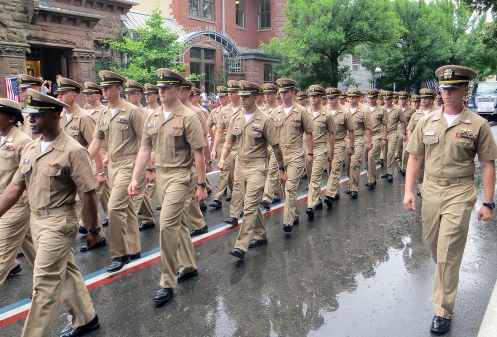 OCS candidates march in Bristol Fourth of July parade